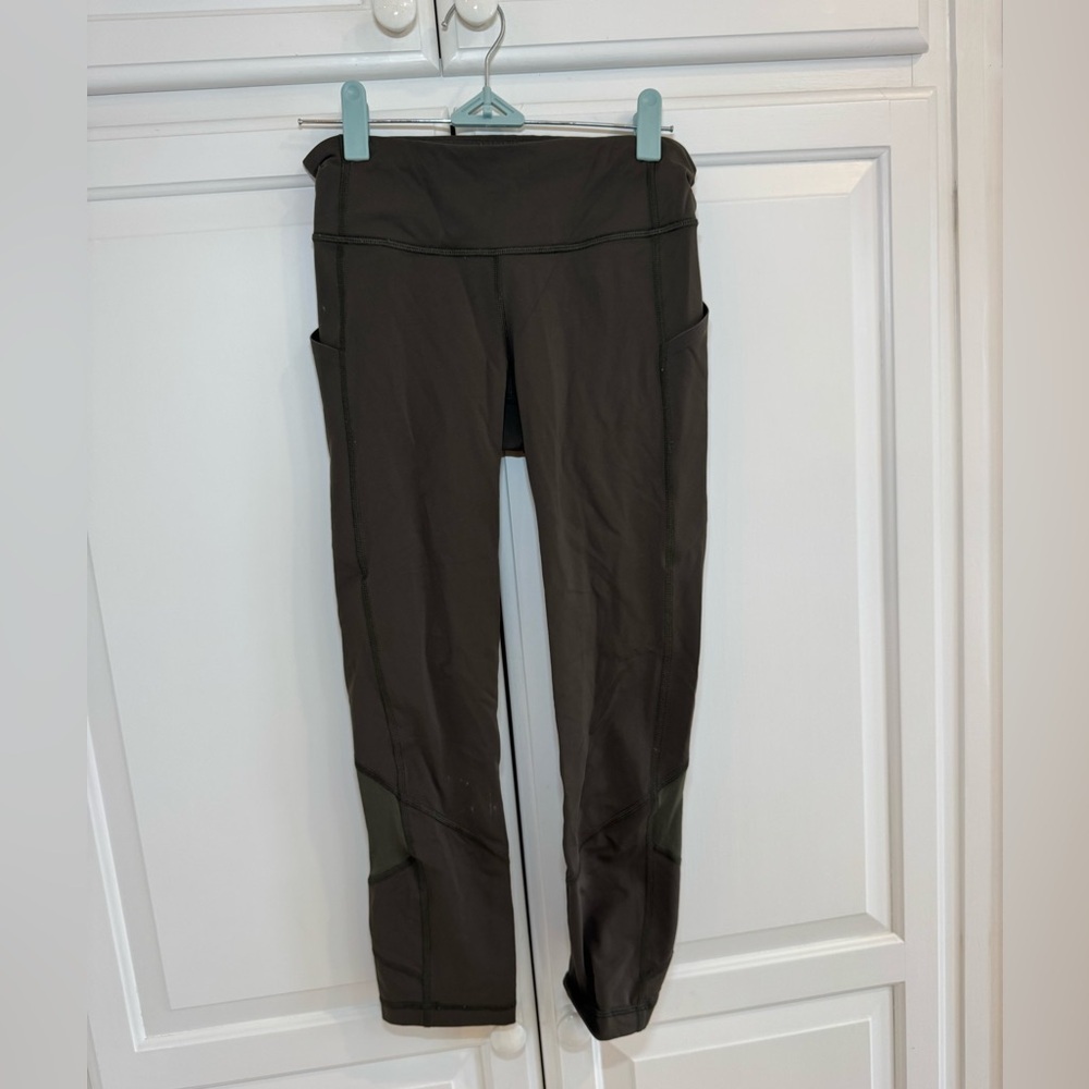 Olive Green Lululemon Cropped Leggings - Picture 2 of 5